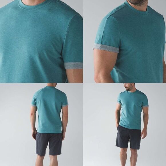Lululemon Roll Out Crew Short Sleeve teal size large - Picture 1 of 6